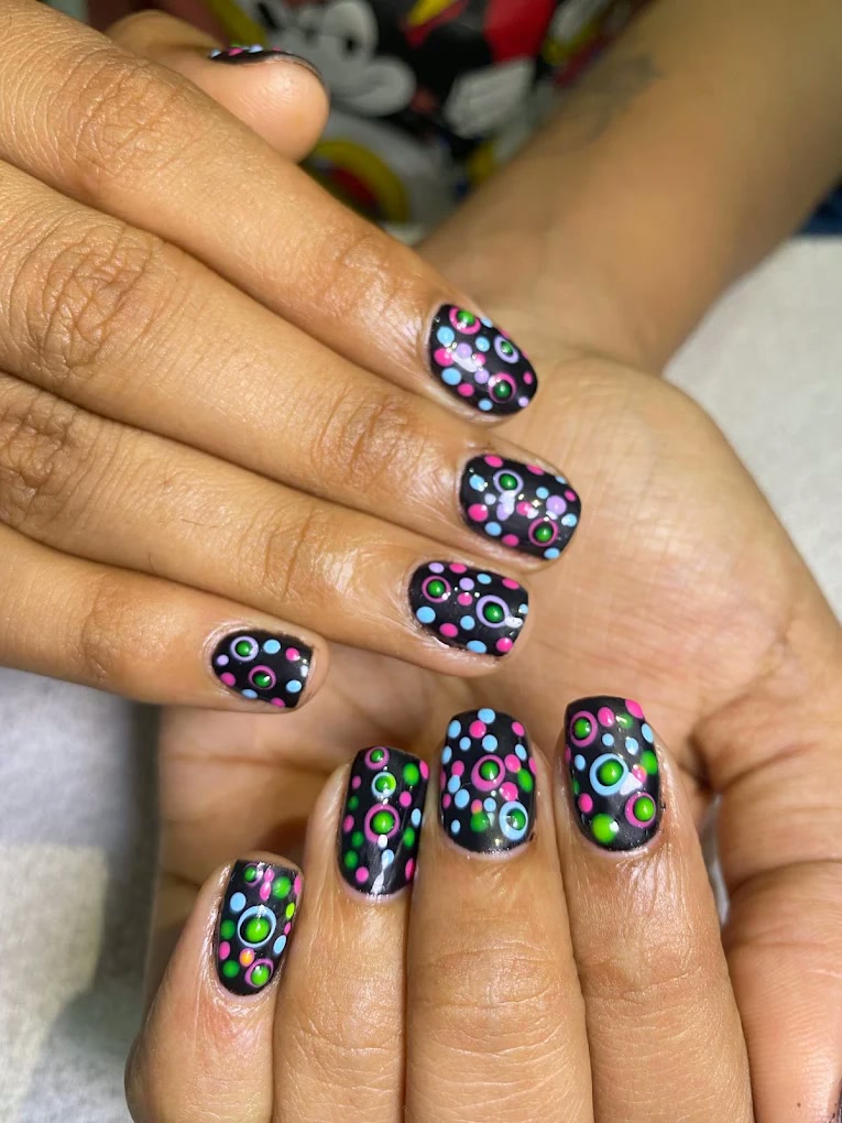 Colourful custom nail art
