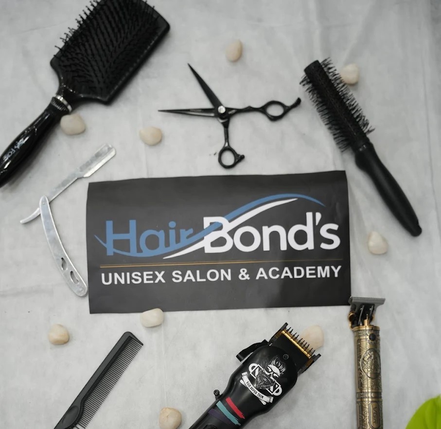 Hair Bond's salon tools and official logo